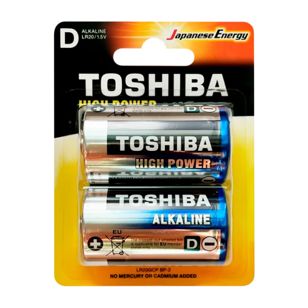 Батарейка Toshiba LR20 D BL2 Alkaline 1.5V (2/20/80)