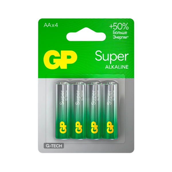 Батарейка GP Super G-Tech LR6 AA BL4 Alkaline 1.5V (4/40/320) R