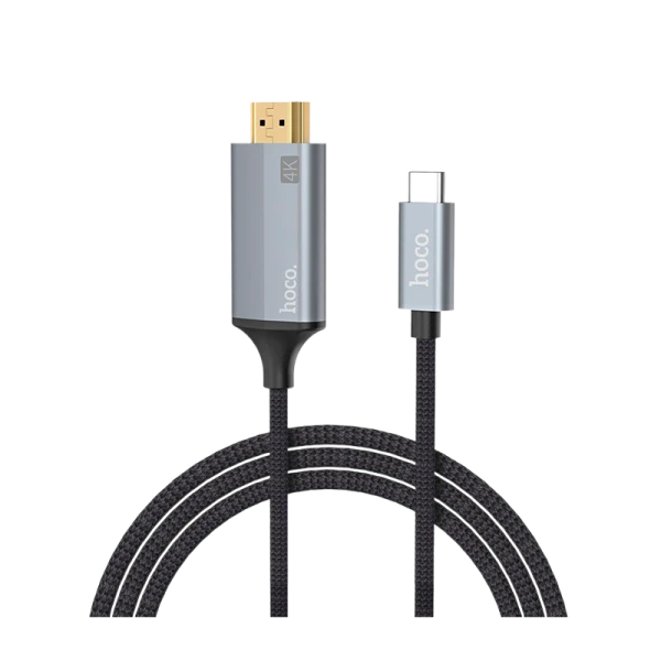 Кабель HOCO UA13 HDMI (m)-Type-C (m) 1.8м ткань серый (1/28/168)