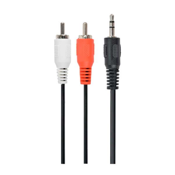 Аудио кабель удлинитель 3,5 мм&nbsp;&nbsp;на 2RCA штекера Cablexpert CCA-458 1.5 m Черный(1/30)