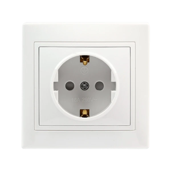 Розетка Smartbuy 1-местная с заземлением 16А белая с защ. штор. "Венера"