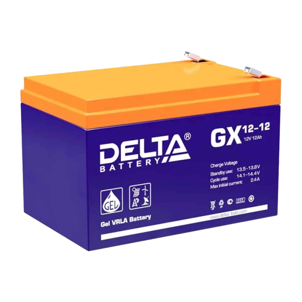 Аккумулятор свинцово-кислотный Delta GX 12-12 12V 12Ah (1/4)