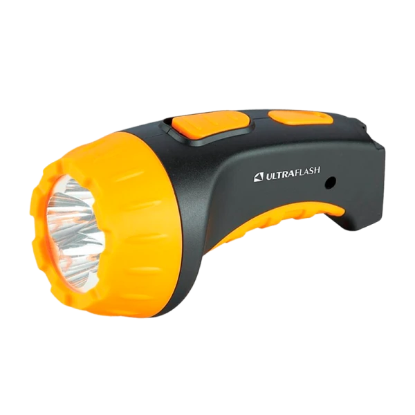 Фонарь туристический Ultraflash LED3804 0.5W 4LED от аккумулятора IP22 прямая подзарядка черный желт