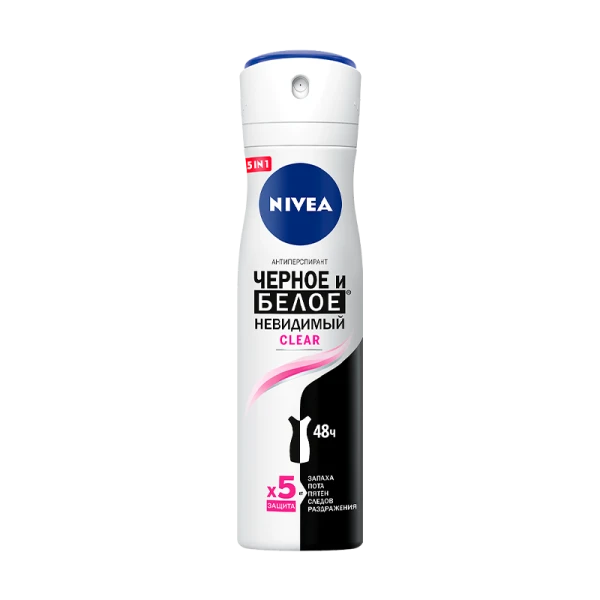Дезодорант женский Nivea черное и белое Deo спрей 150мл (1/6)