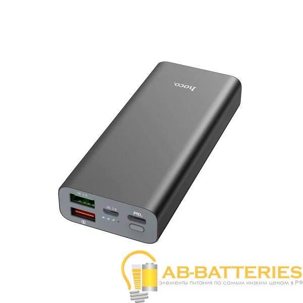 Внешний аккумулятор HOCO J51 10000mAh 2.0A 2USB/Type-C QC3.0 серый (1/34)