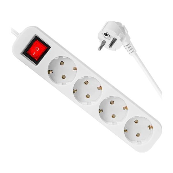 Удлинитель Defender S430 4р.С/З 10A 3.0м с выкл. ПВС 3x1мм² белый (1/30)