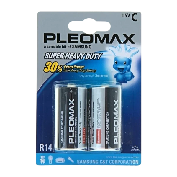 Батарейка Pleomax Super R14 C BL2 Heavy Duty 1.5V (2/12)