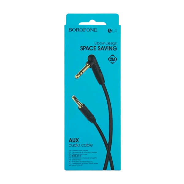 Кабель AUX Borofone BL4 Jack 3.5mm (m)-Jack 3.5mm (m) 2.0м ПВХ черный (1/63/252)
