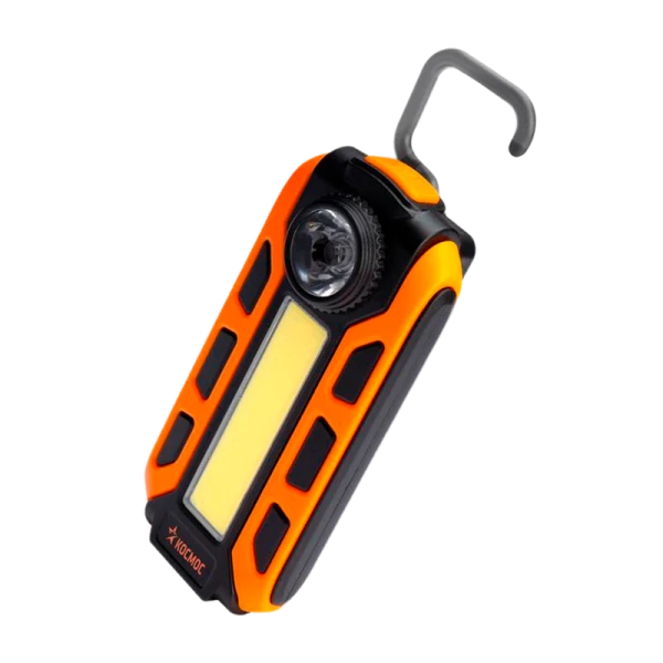 *Фонарь брелок Космос 703B 5W LED+COB от батареек IP53 желтый (1/72/144) 