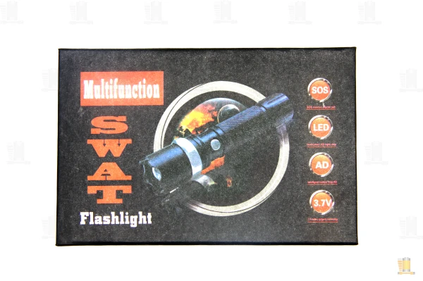 Фонарь универсальный Без бренда SWAT от сети режима + ZOOM черный