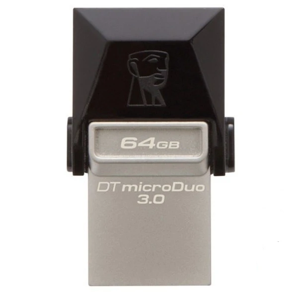 Флеш-накопитель Kingston DataTraveler microDuo 3 64GB USB3.0 microUSB (m) металл черный