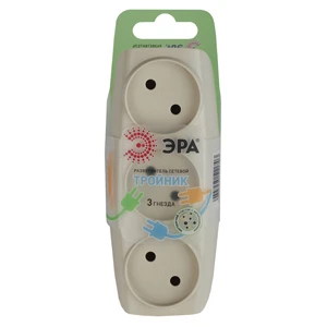 Разветвитель ЭРА SP 3р.Б/З 16A бежевый (1/10/60)