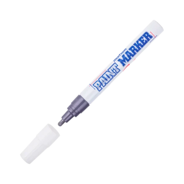 Маркер промышленный MunHwa PAINT MARKER PM-06 4.0мм нитрокраска серебряный (1/12/576)