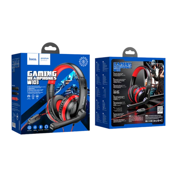 Наушники полноразмерные HOCO W103 с микр. красный (1/40)