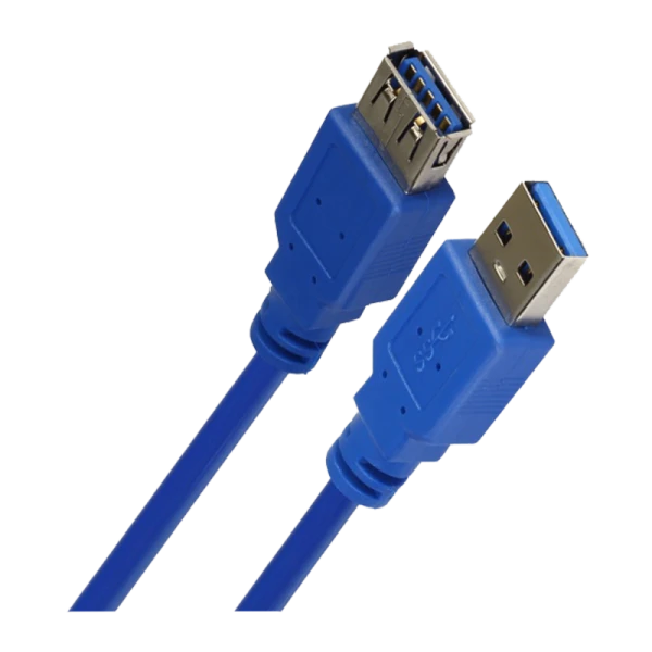 Кабель Smartbuy K-870 USB3.0 (m)-USB3.0 (f) 1.8м силикон синий (1/25)
