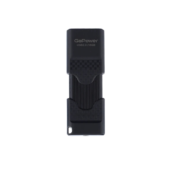 Флеш-накопитель GoPower SLIDER 16GB USB2.0 пластик черный матовый (1/50/1000)