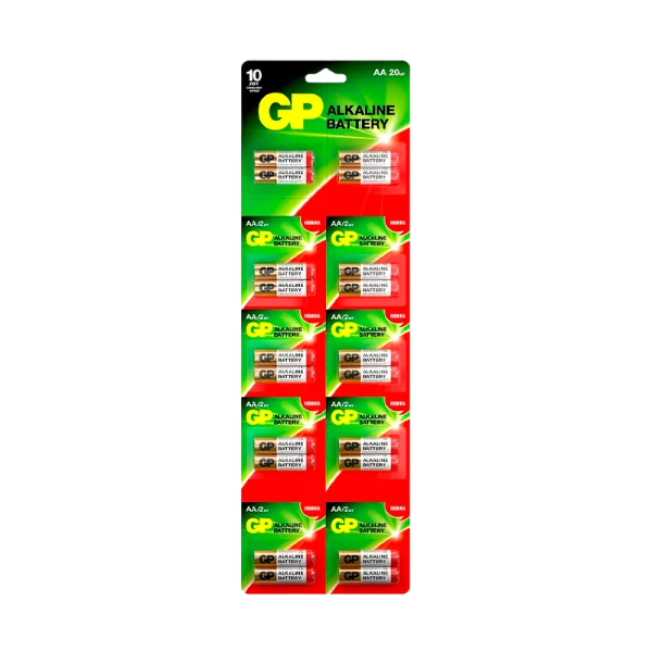 Батарейка GP LR6 AA BL20 (2*10) Alkaline 1.5V отрывные (20/120/720)