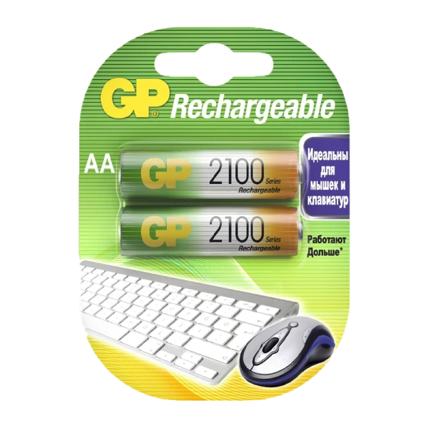 Аккумулятор бытовой GP HR6 AA BL2 NI-MH 2100mAh в пластиковой упаковке (2/20/200)