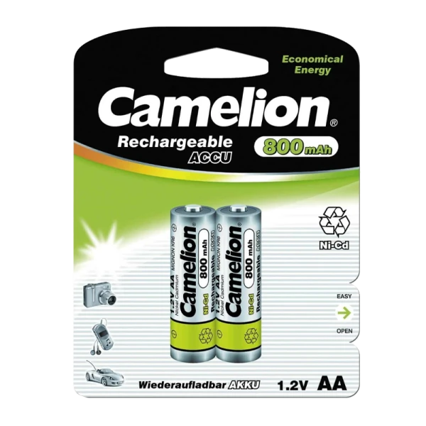 Аккумулятор бытовой Camelion HR6 AA BL2 NI-CD 800mAh (2/24/480)