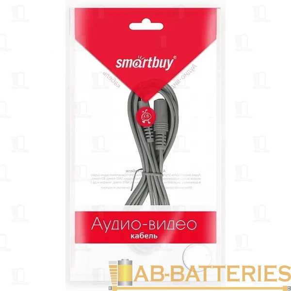 Кабель AUX Smartbuy KA-323 Jack 3.5mm (m)-Jack 3.5mm (f) 3.0м силикон серый (1/50)