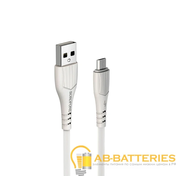 Кабель Borofone BX37 USB (m)-microUSB (m) 1.0м 2.4A ПВХ белый (1/360)