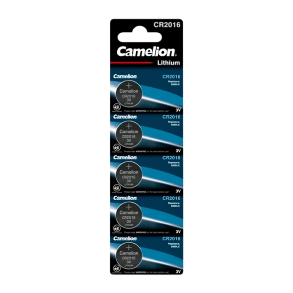 Батарейка Camelion CR2016 BL5 Lithium 3V (5/50/1800)