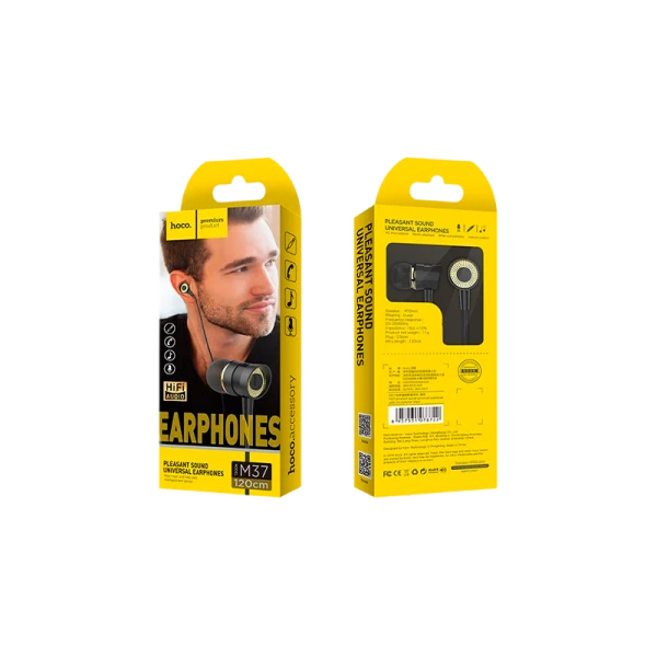Наушники внутриканальные HOCO M37 с микр. черный (1/21/210)