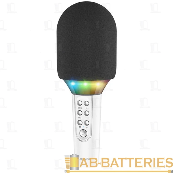 Микрофон Borofone BFK2 динамический 72 дБ bluetooth 5.0 microSD белый (1/30)