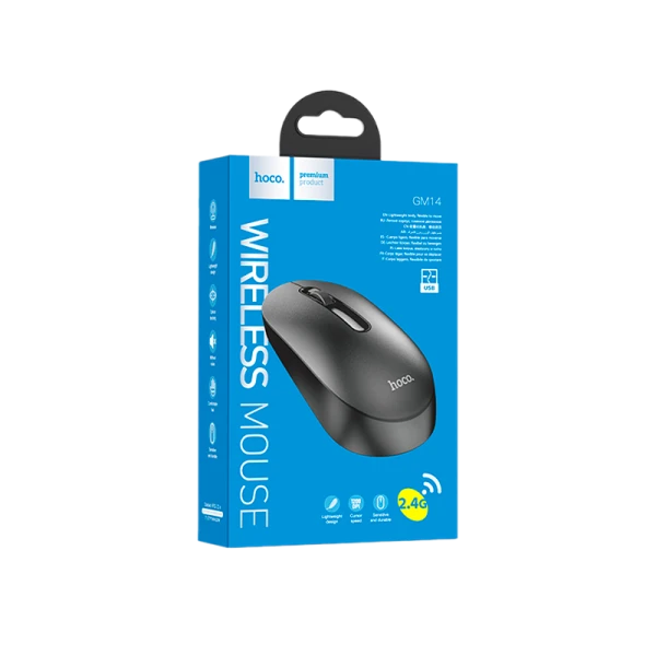 Мышь беспроводная HOCO GM14 классическая USB черный (1/11/110)
