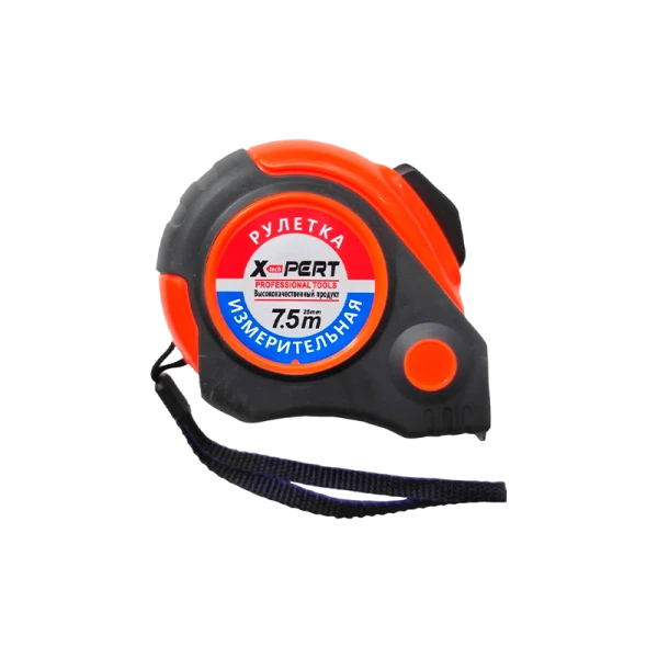 Рулетка измерительная X-PERT 508 7.5м*25мм пластик 1 фикстатор ударопрочный корпус черный (1/60)