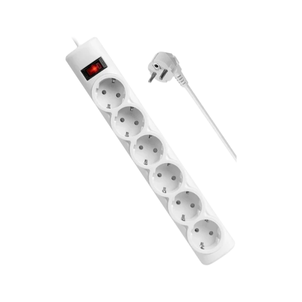 Сетевой фильтр Defender DFS 151 6р.С/З 10A 125 Дж 1.8м белый (1/30)