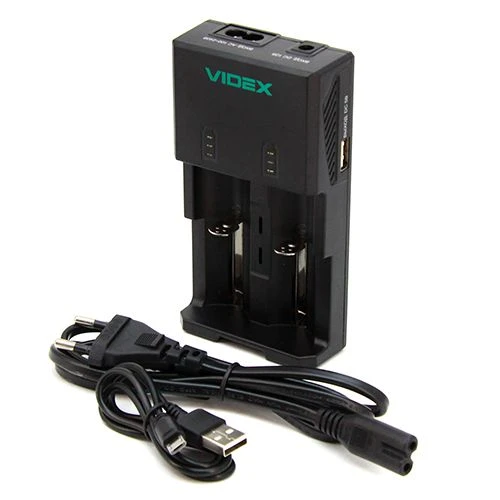 З/У для аккумуляторов Videx VCH-U202 Ni-MH/Ni-Cd/Li-ion/IMR/LiFePO4 2 слота (1/20)