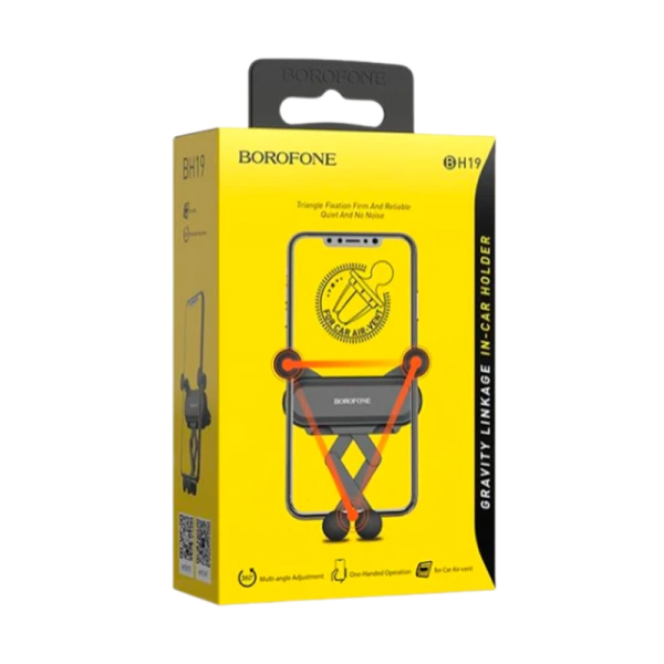 Держатель автомобильный Borofone BH19 в воздуховод черный (1/130)