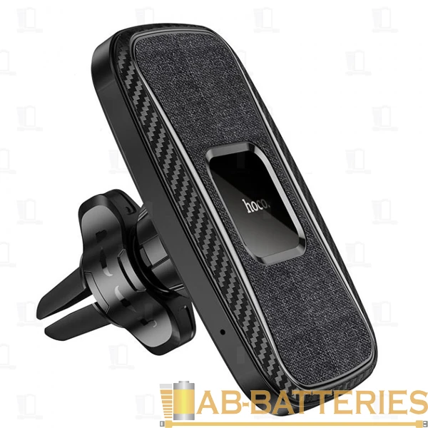 Держатель автомобильный HOCO CA75 на торпеду/в воздуховод магнит беспр. зар. Qi черный (1/80)