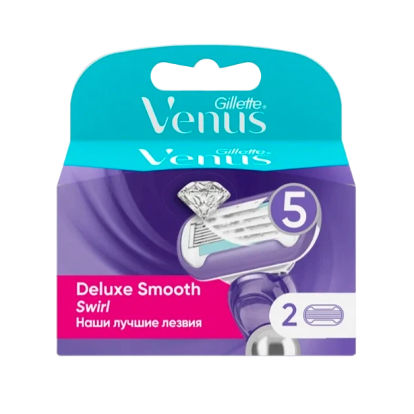 Сменные кассеты Gillette VENUS Swirl 5 лезвий 2шт. (цена за 1 шт) (2/20)
