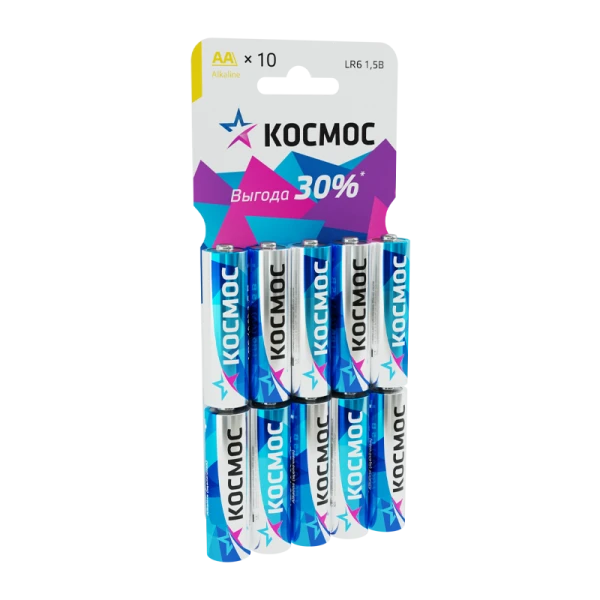 *Батарейка Космос LR6 AA BL10 Alkaline 1.5V (10/300/600) 