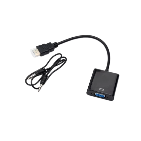 Переходник ENERGY POWER HDMI (m)-VGA (f) пластик с кабелем AUX (1/300)