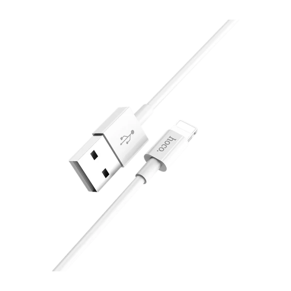 Кабель HOCO X23 USB (m)-Lightning (m) 1.0м 2.1A TPE белый (1/46/276)