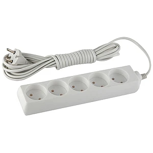 Удлинитель ЭРА UX 5р.Б/З 6A 3.0м белый (1/20)