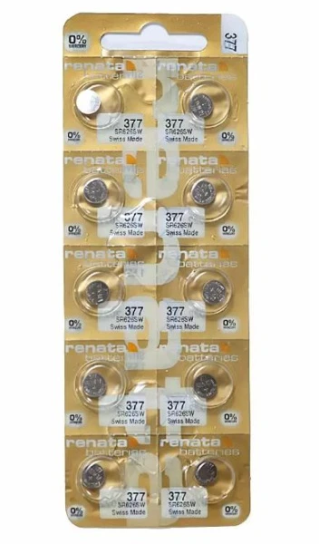 Батарейка Renata 377 (SR626SW) BL10 Silver Oxide 1.55V коричневый (10/100)