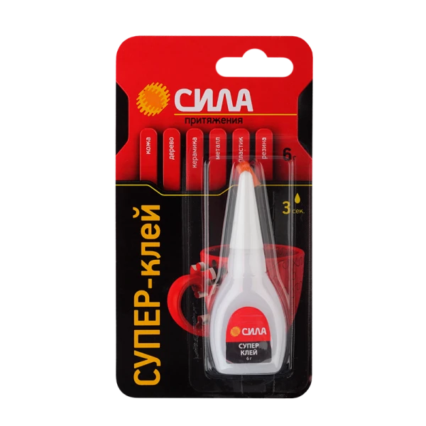 Супер-клей Сила 6г BL1 шоу-бокс (12/288/3456)