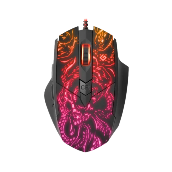 Мышь проводная Defender GM-650L Titan игровая USB RGB красный (1/40)