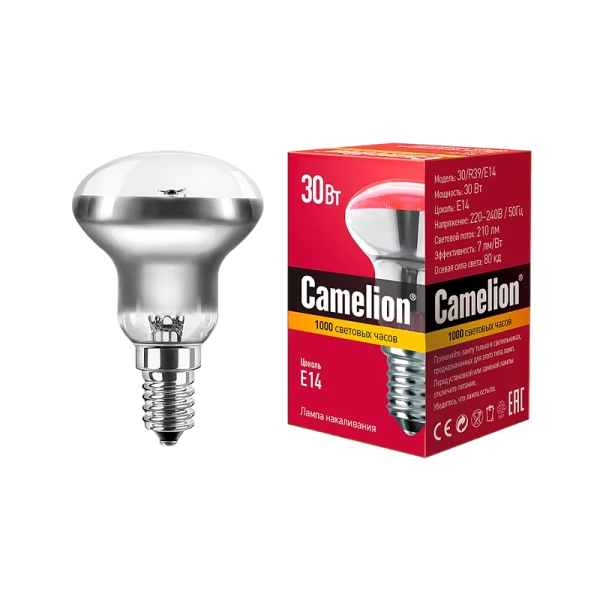 Лампа накаливания Camelion R39 E14 30W 220-240V рефлектор