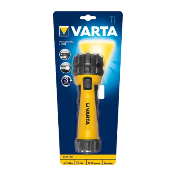 Фонарь туристический Varta Industrial Light 2D 0.5W 1LED от батареек IPX4 черный