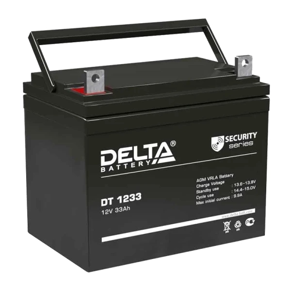 Аккумулятор свинцово-кислотный Delta DT 1233 12V 33Ah