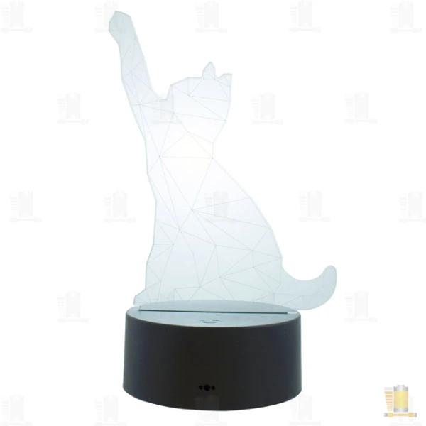 Светильник настольный Старт "3D Кошка" 2W 220V на основании сенс. черный