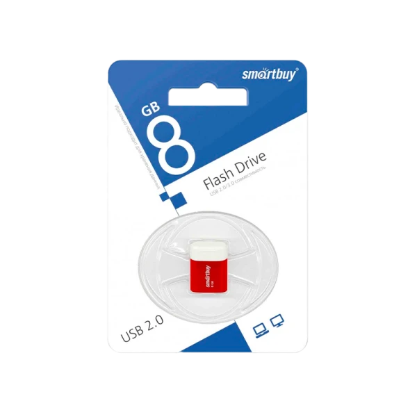 Флеш-накопитель Smartbuy Lara 8GB USB2.0 пластик красный