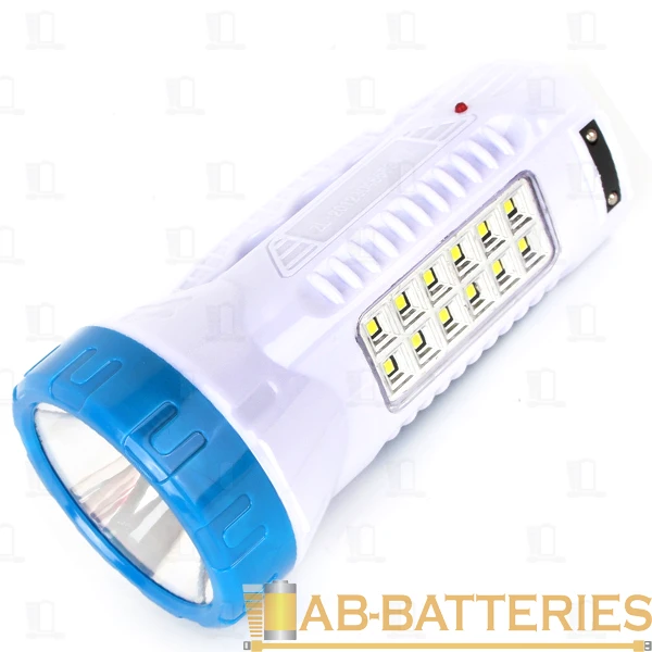 Фонарь туристический Ultraflash LED3861 1LED+12SMD от аккумулятора IP22 белый синий (1/8)