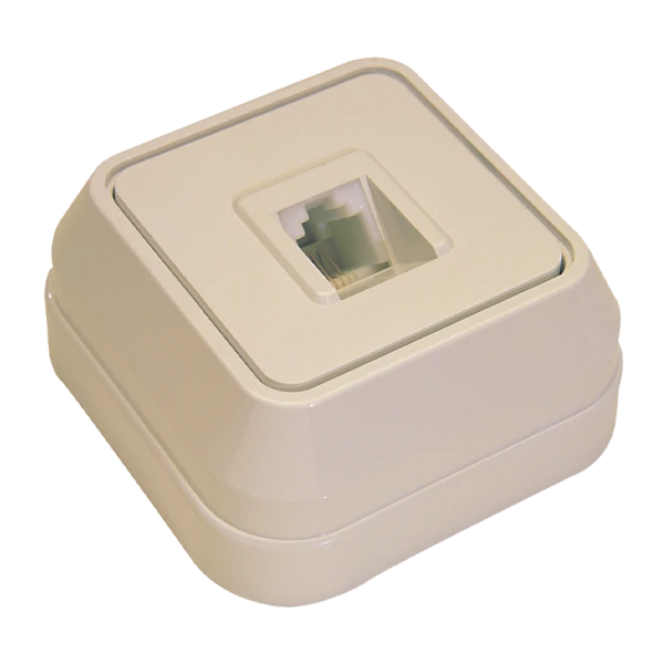 Розетка телефонная Makel Siva Ustu 1гн. кремовый 45214 (1/10)