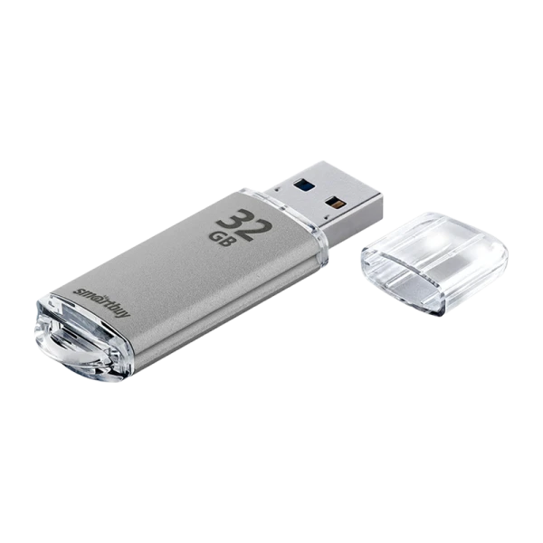 Флеш-накопитель Smartbuy V-Cut 32GB USB2.0 пластик серебряный